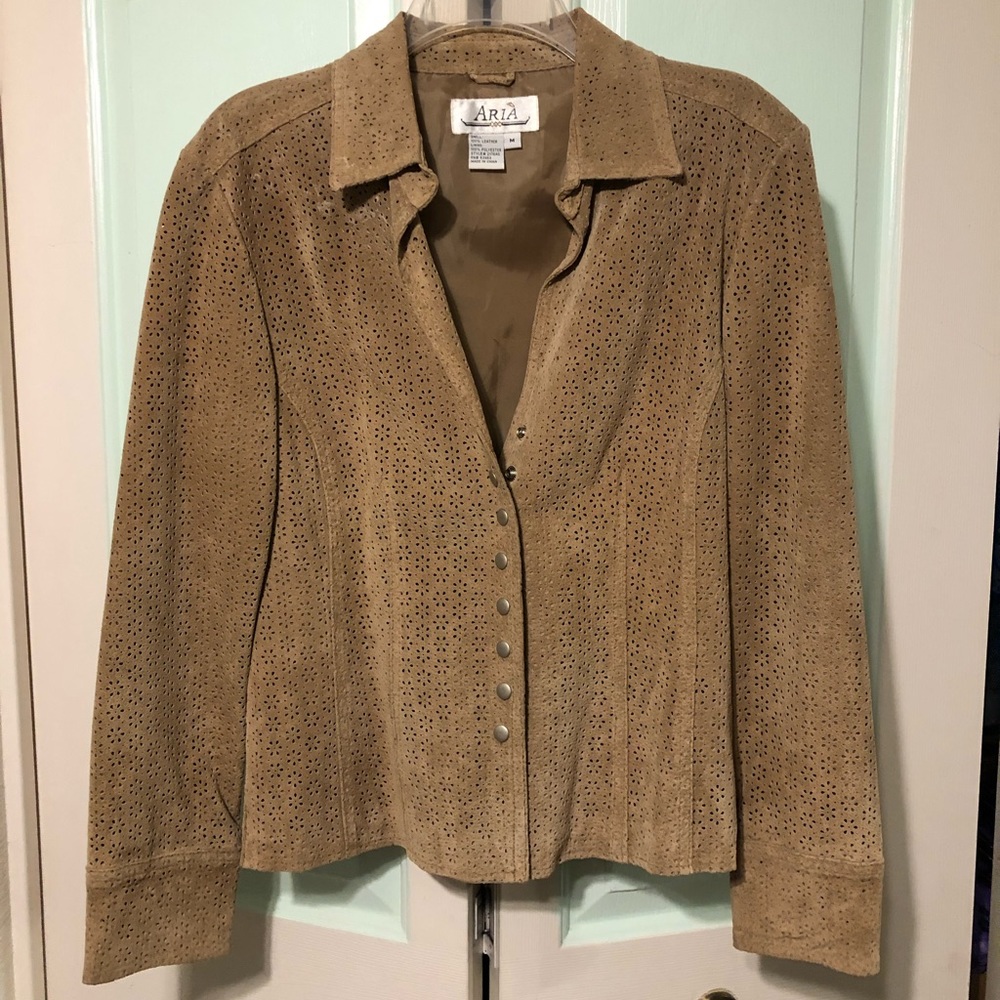 EUC Tan leather jacket